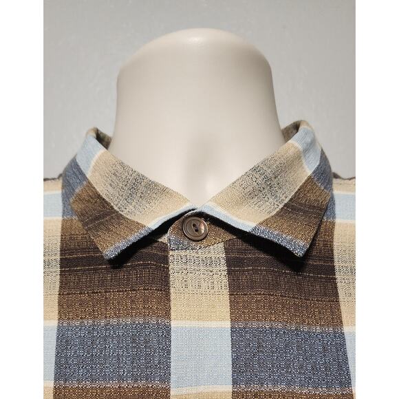 Tommy Bahama Button-up Shirt Plaid Size XL 100% Silk Short Sleeve - Picture 5 of 6